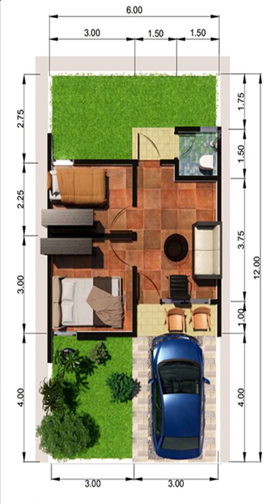 foto denah rumah tipe CLASSIC MINIMALIS perumahan RAJEG TERRACE GREEN RESIDENCE