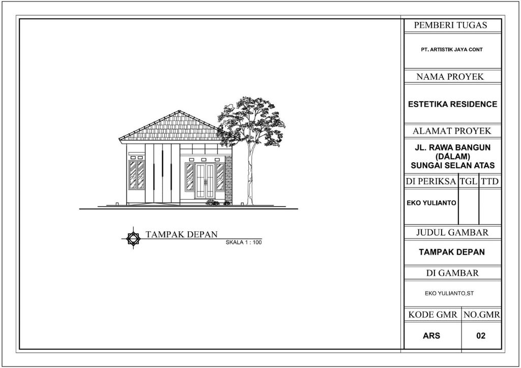 foto tampak rumah tipe 36 perumahan ARTISTIK RESIDENCE 5