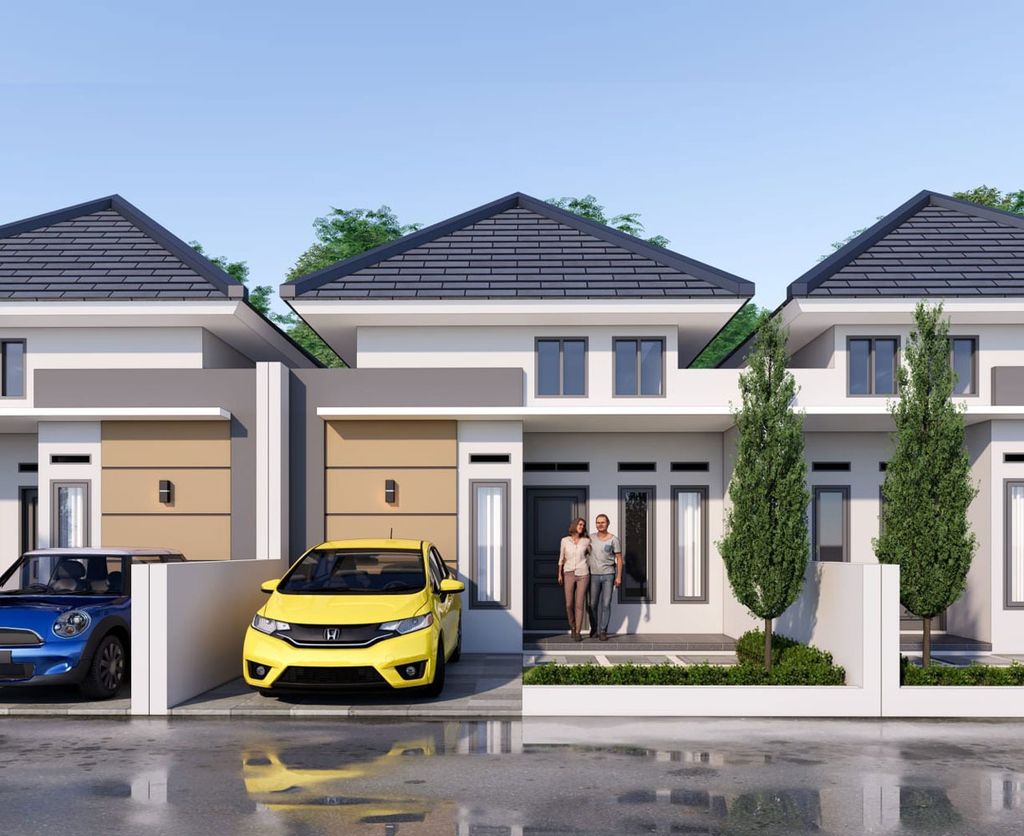foto tampak rumah tipe Bougenville perumahan Graha Utama Gamer