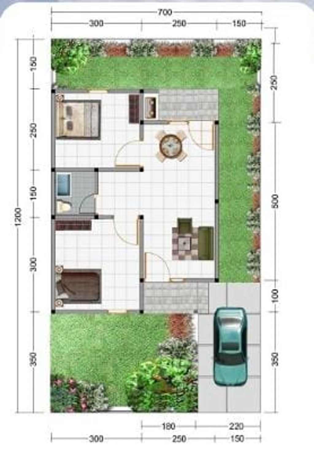 foto denah rumah tipe 36/84 perumahan Bukit Rahma residence 2 