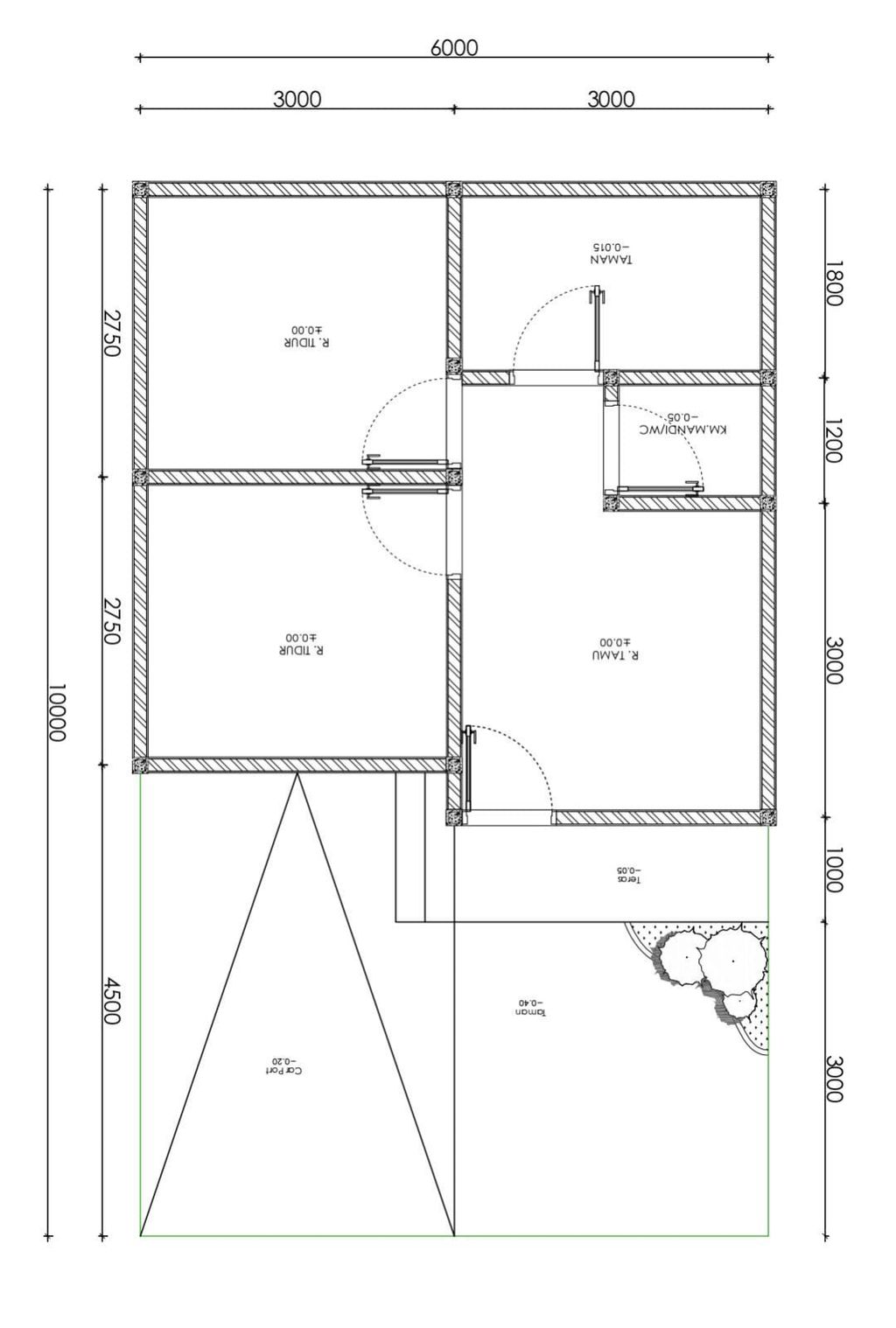 foto denah rumah tipe 30/64 perumahan PERUMAHAN ARROHMAN RESIDENCE