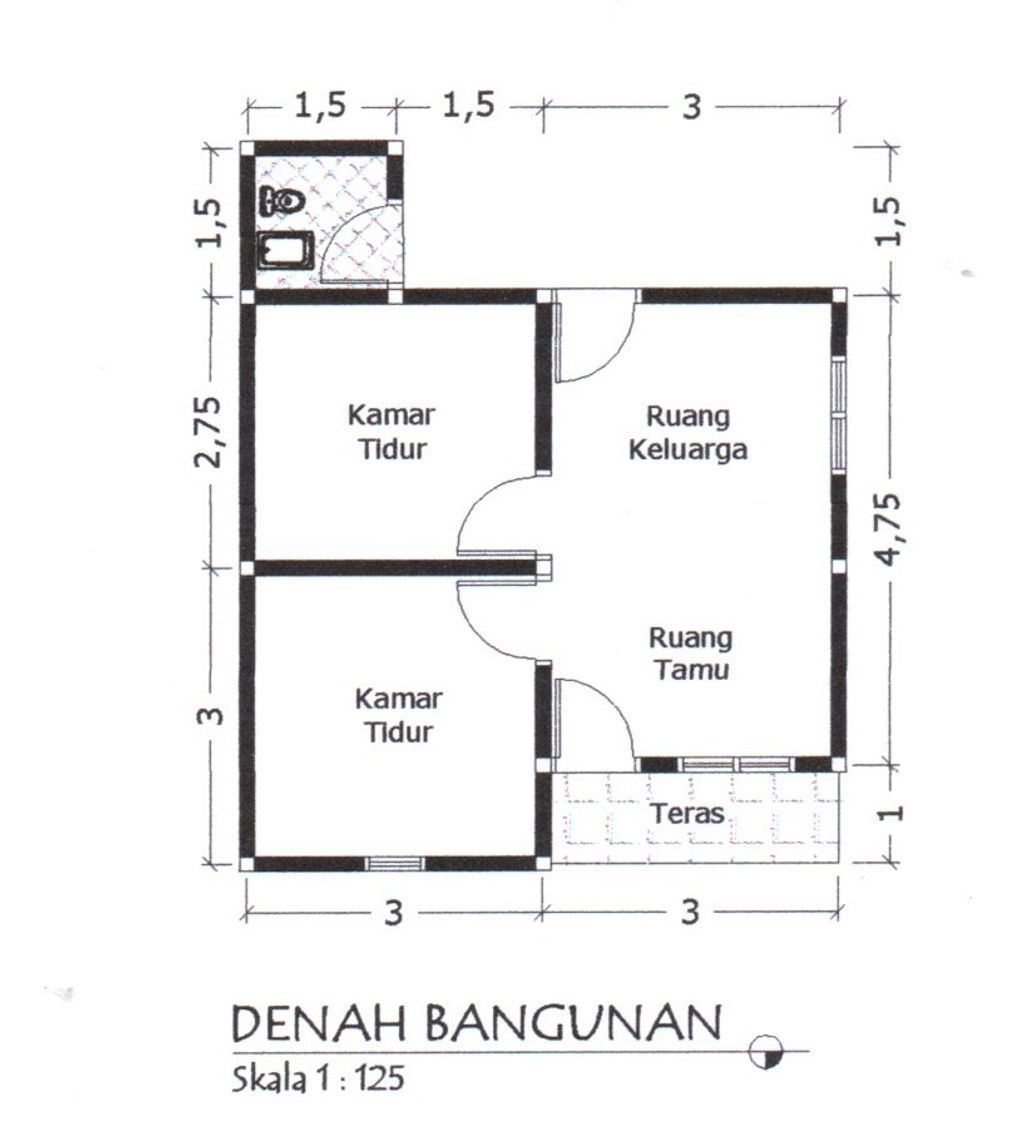 foto denah rumah tipe 36-7 perumahan PESONA MANDUHARA