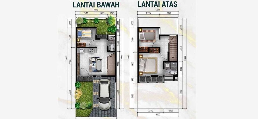 foto denah rumah tipe EBONY perumahan GOLDEN PARK 2