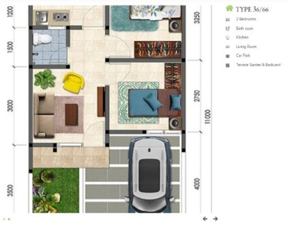 foto denah rumah tipe NRS2-0008 perumahan SERPONG NATURA CITY TAHAP 2