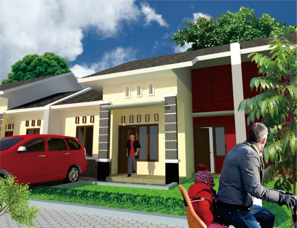 foto tampak rumah tipe 45 perumahan PURI EMERALD MUNGJUNGAGUNG
