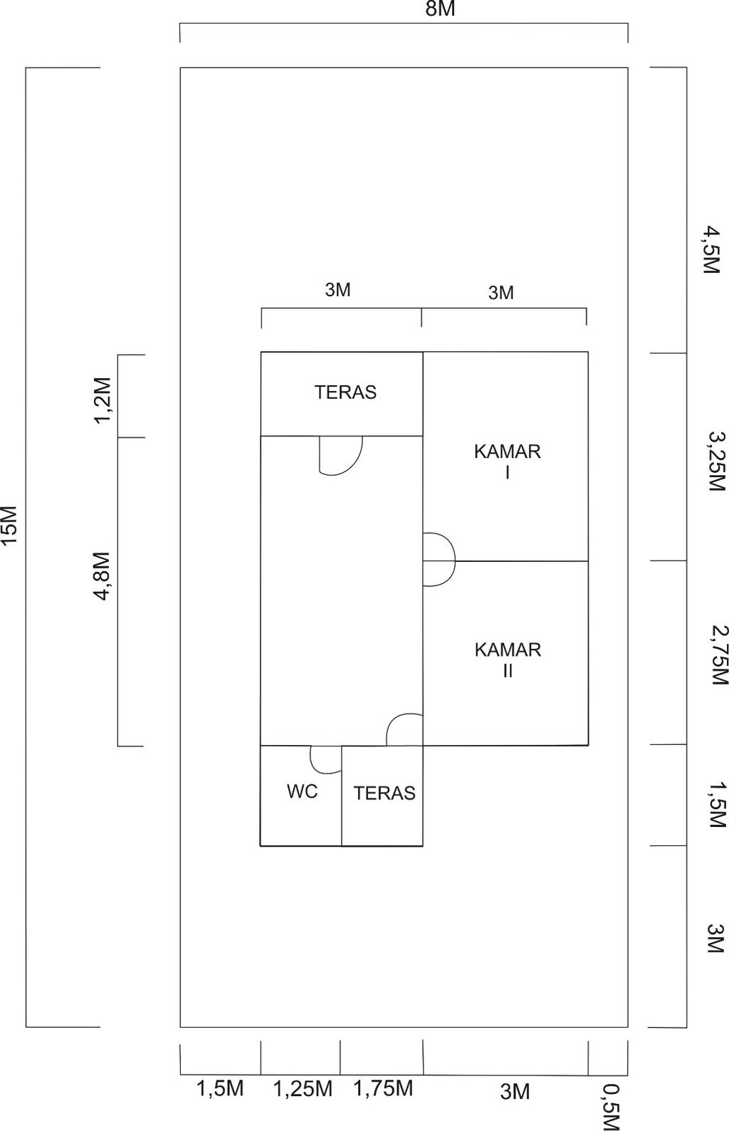 foto denah rumah tipe SUBSIDI 36 perumahan TAMAN PURI INDAH
