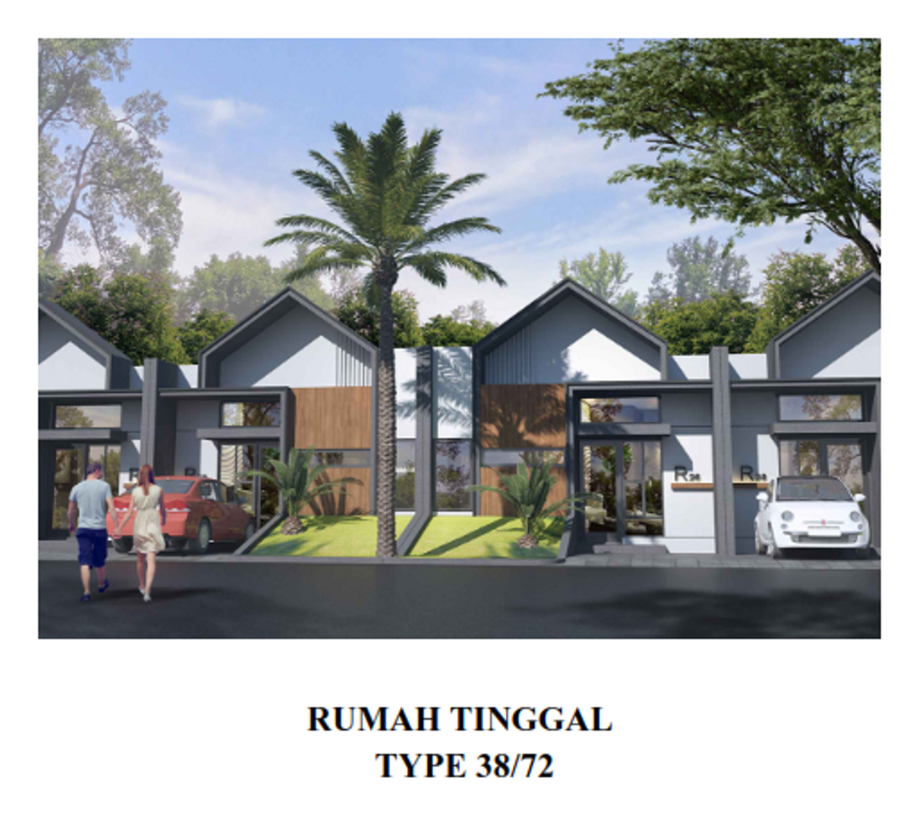 foto tampak rumah tipe Tulip 38/72 (468.631.000) perumahan PURI HARMONI PASIRMUKTI PERLUASAN