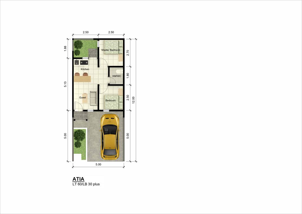 foto denah rumah tipe ATIA perumahan MILLENNIA HILLS