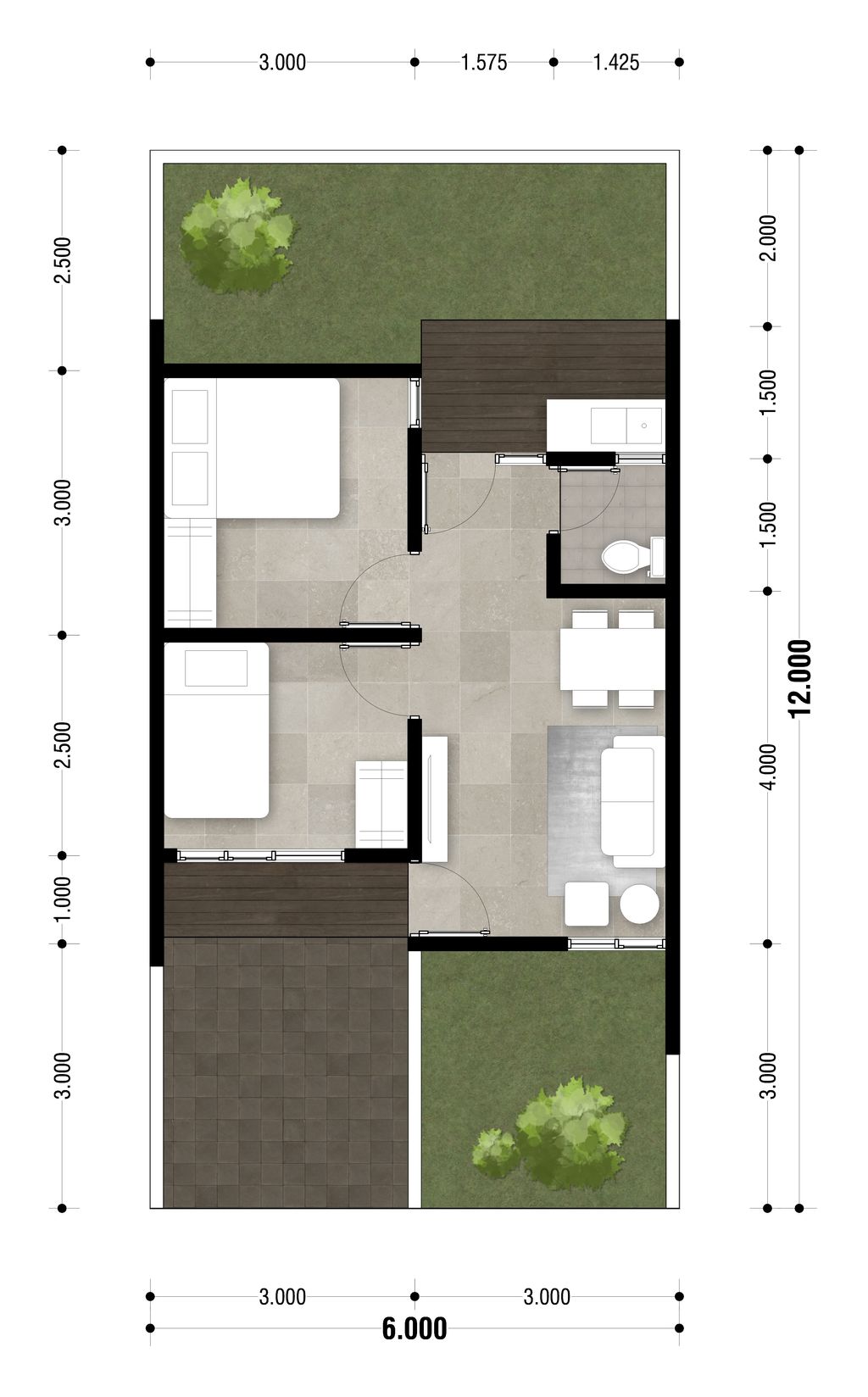 foto denah rumah tipe LE REVE 465 perumahan MUTIARA GADING CITY CLUSTER MONACO & PARIS