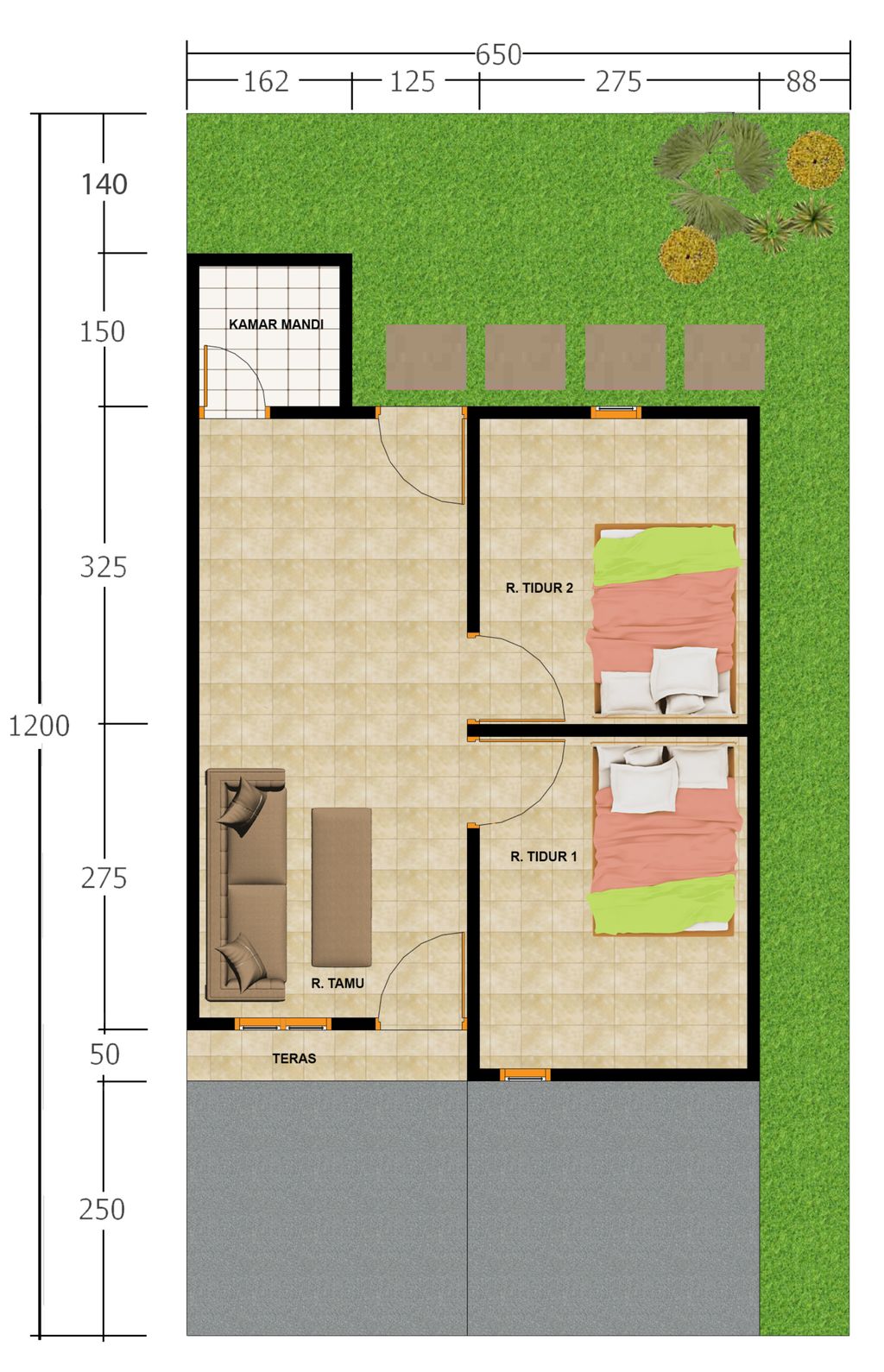 foto denah rumah tipe 36 Subsidi perumahan SELINCAH RESIDENCE 2
