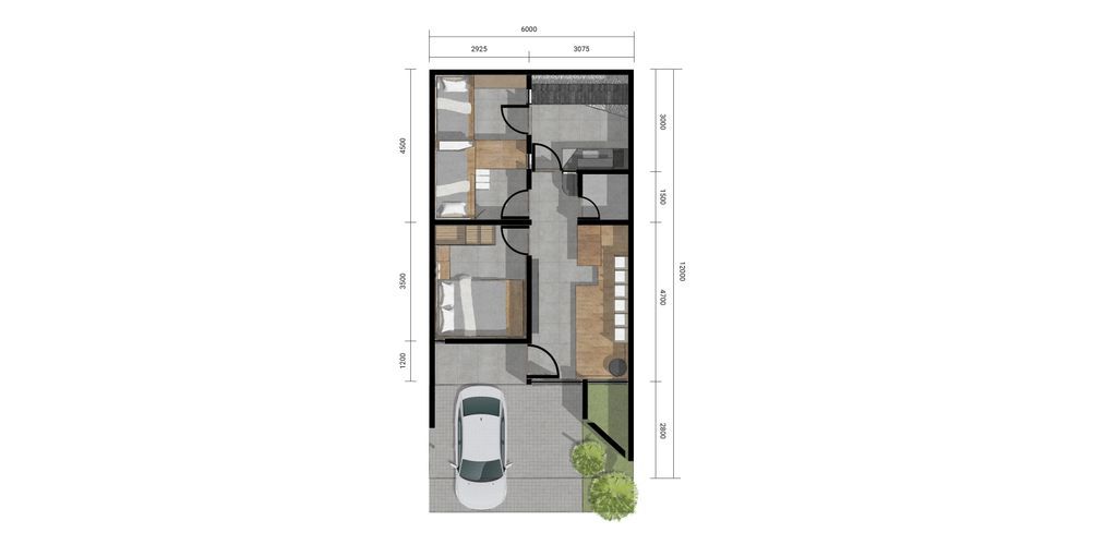 foto denah rumah tipe MONIA 1193 perumahan MUTIARA GADING CITY - LONDON BLV