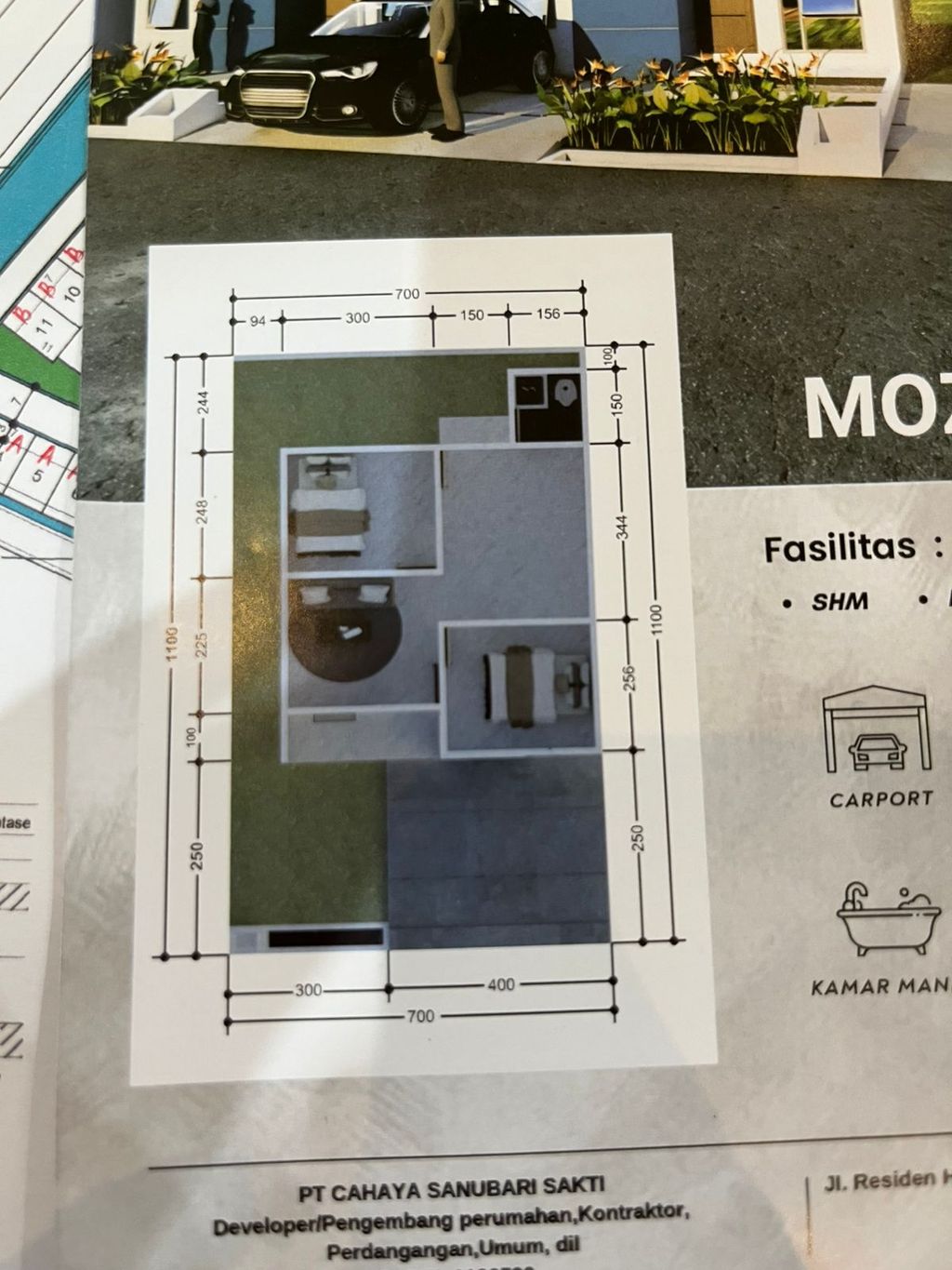 foto denah rumah tipe 36 perumahan MOZIO LAND