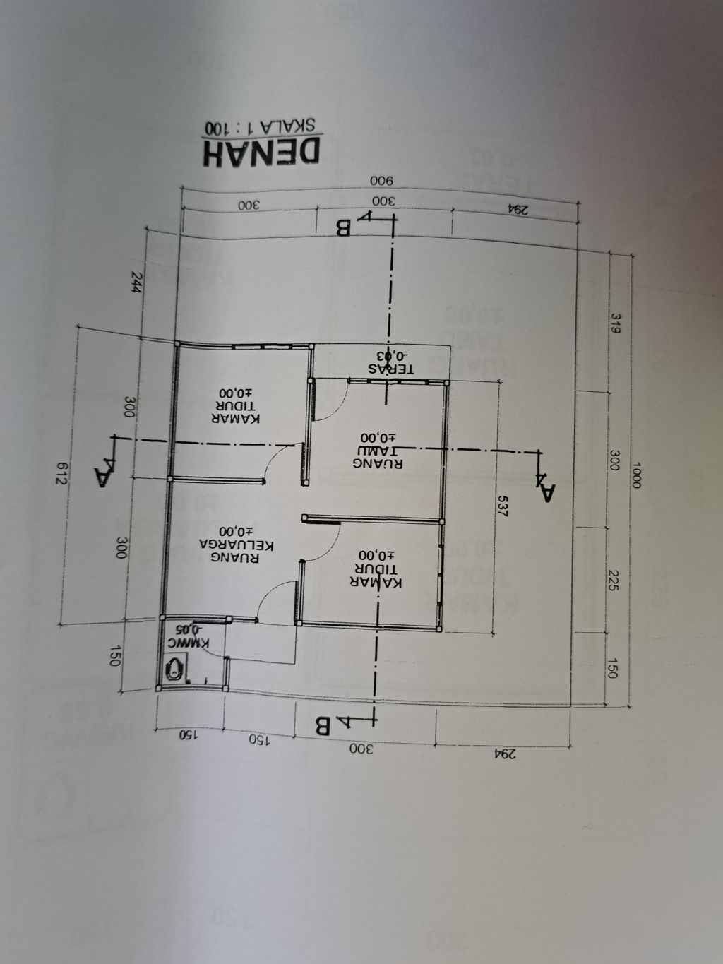foto denah rumah tipe SUBSIDI perumahan PERUMAHAN JOKO INDAH 2
