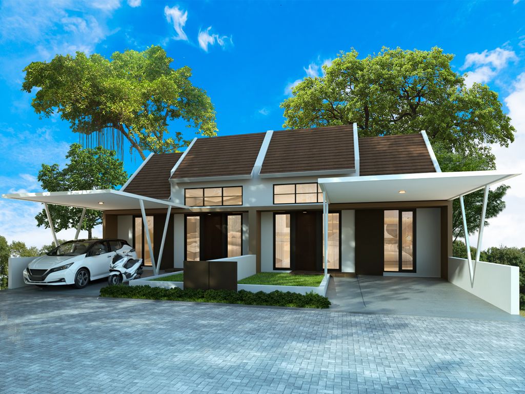foto tampak rumah tipe CENDANA perumahan Java Residence Krian Cluster 2