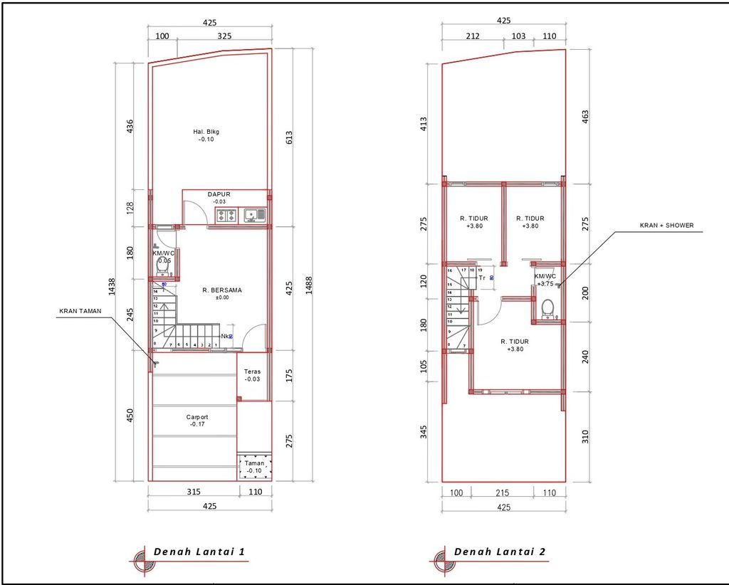 foto denah rumah tipe 50 Compact 3 Kamar HC(546) perumahan Seroja Home Residence 4