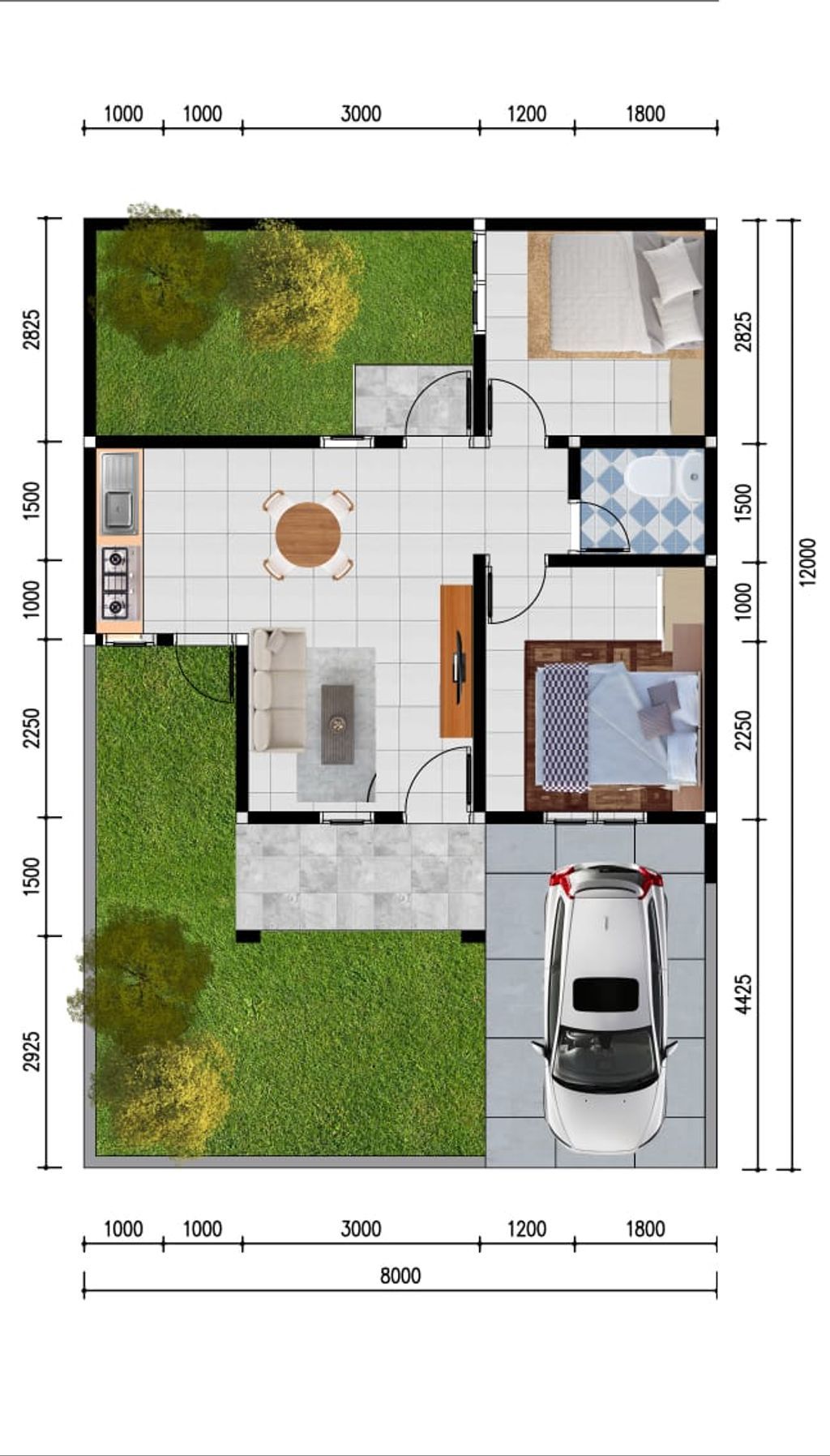 foto denah rumah tipe RS 40/96Z perumahan KOTA MANDIRI BEKALA CLUSTER ELAEIS