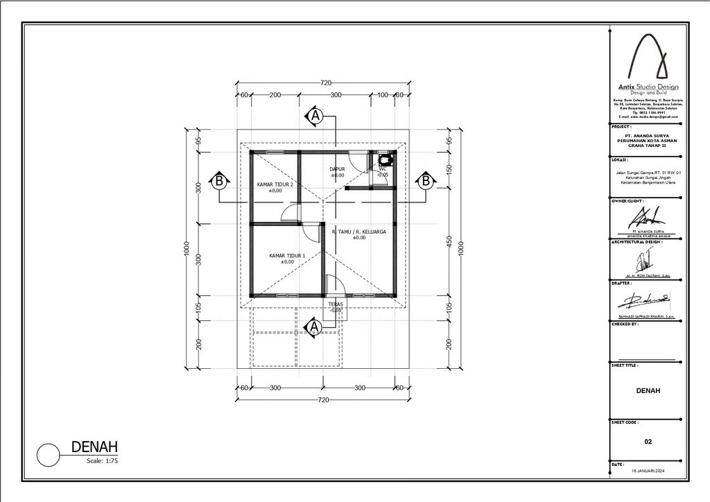 foto denah rumah tipe 36 perumahan KOTA ASMAN GRAHA 2