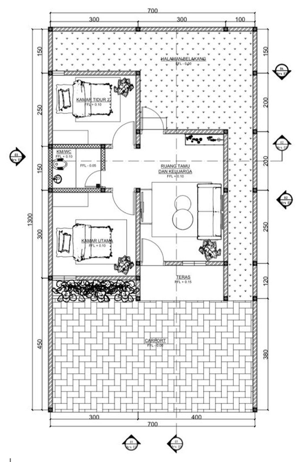 foto tampak rumah tipe 36 perumahan RAFFLESS RESIDENCE 4