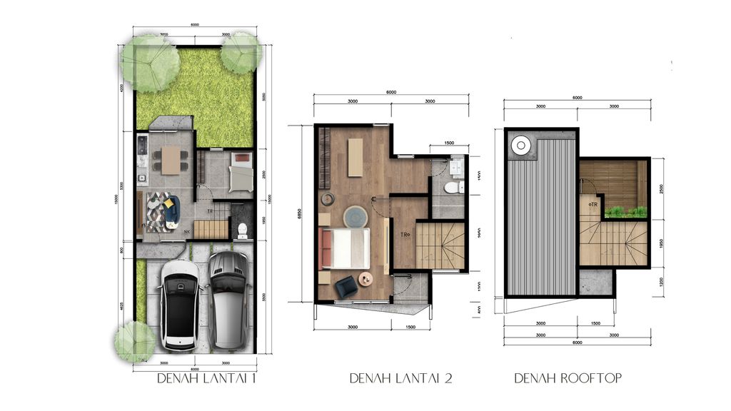 foto denah rumah tipe 75/93 perumahan SERPONG SURADITA RESIDENCE (TAHAP 1)