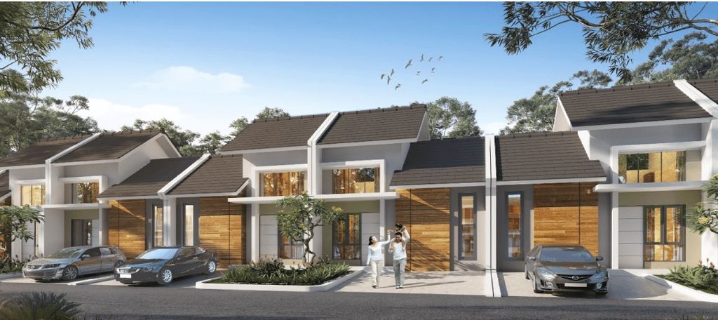 foto tampak rumah tipe Ariawood perumahan PARADISE SERPONG CITY 2