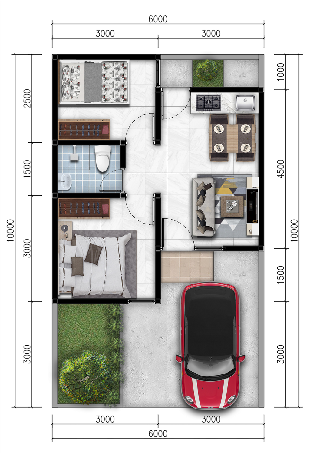 foto denah rumah tipe 36 perumahan KAYU MANIS RESIDENCE