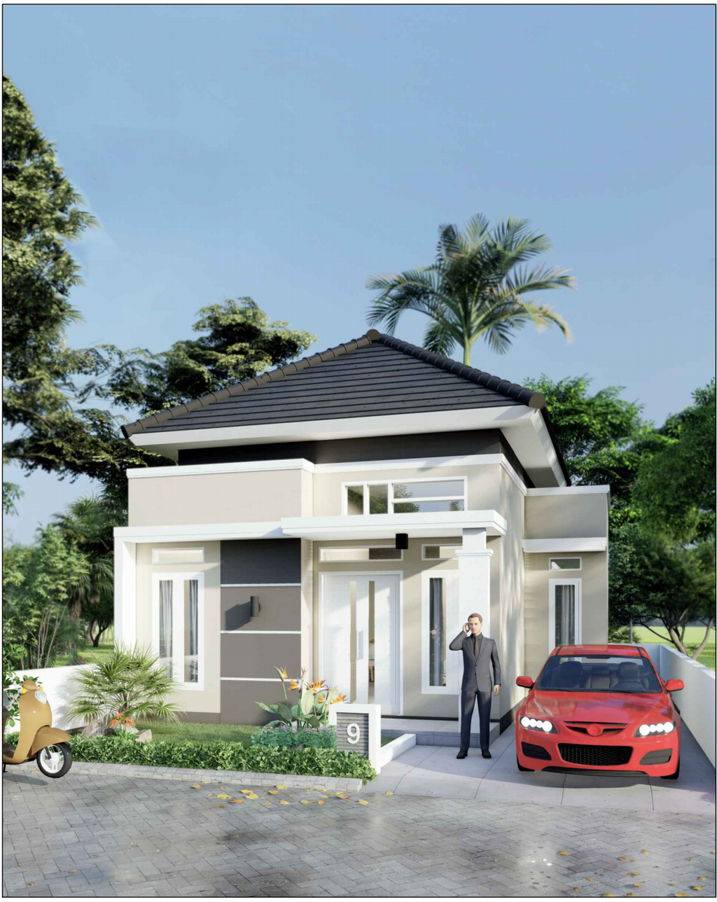 foto tampak rumah tipe 50 perumahan Green Mansion Fatrida / Depan
