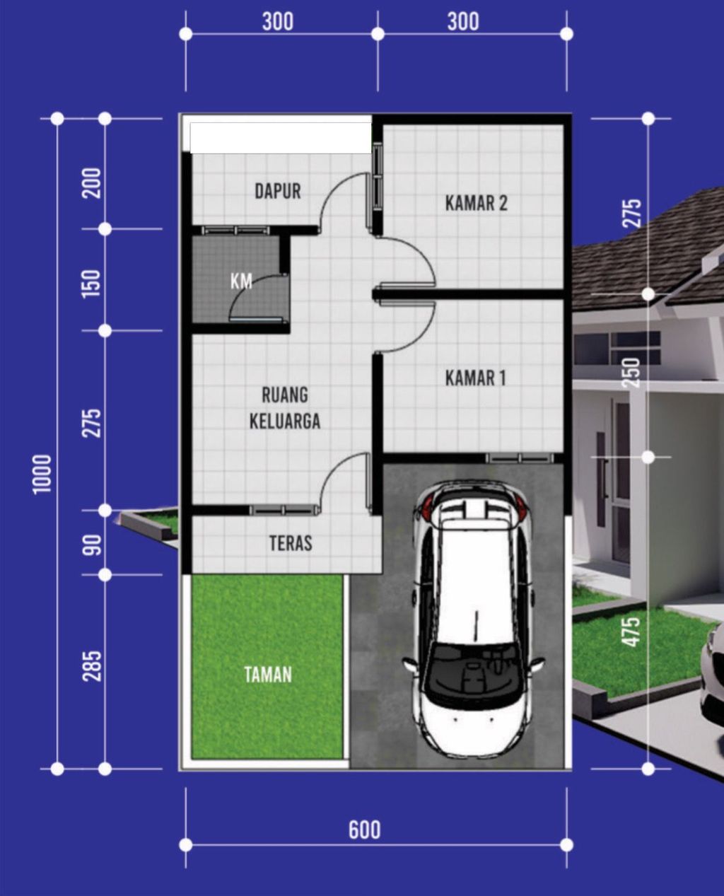 foto denah rumah tipe Subsidi perumahan FAMILI INDAH REGENCY CIANJUR