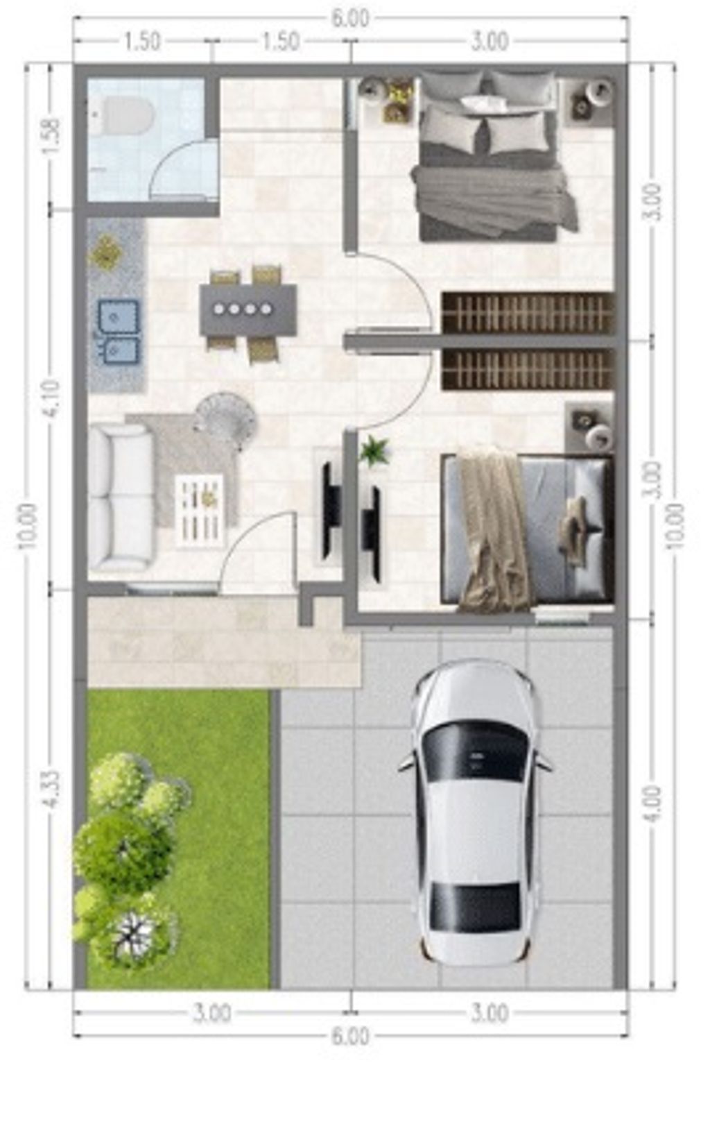 foto denah rumah tipe Arwood perumahan PARADISE SERPONG CITY 2