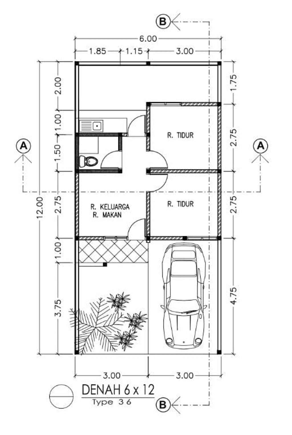 foto denah rumah tipe 36 standart perumahan Perumahan Vicadha Residence