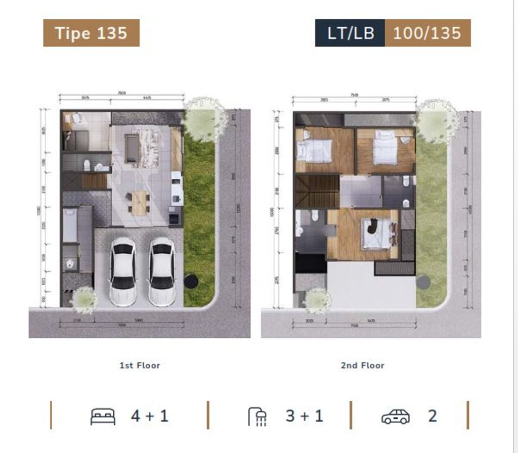foto denah rumah tipe 141/135 perumahan RUMA CIRENDE 3