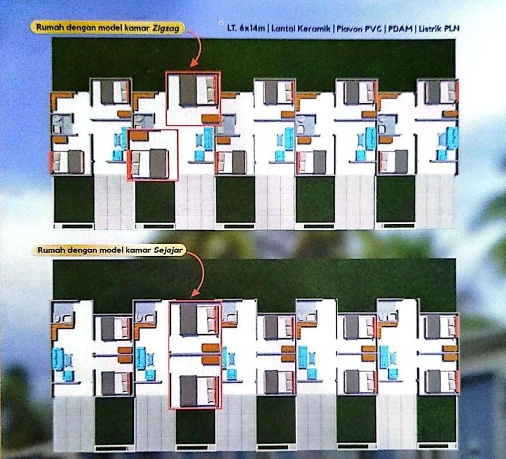 foto denah rumah tipe 36 perumahan CLUSTER SAMASTRA LAND
