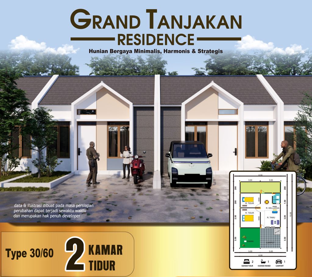 foto tampak rumah tipe 30/60 perumahan GRAND TANJAKAN RESIDENCE