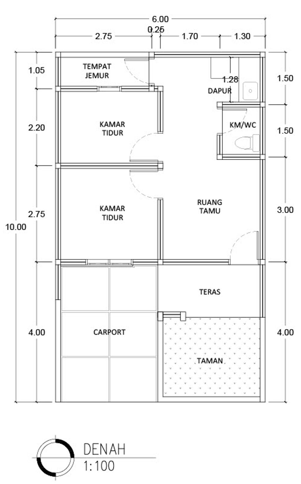 foto denah rumah tipe 36 perumahan MEKAR ALAM SARI