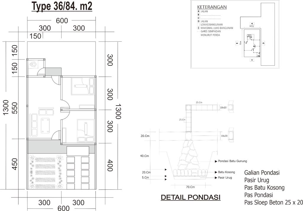 foto denah rumah tipe 36 perumahan PERUMAHAN HASANUDDIN PERMAI