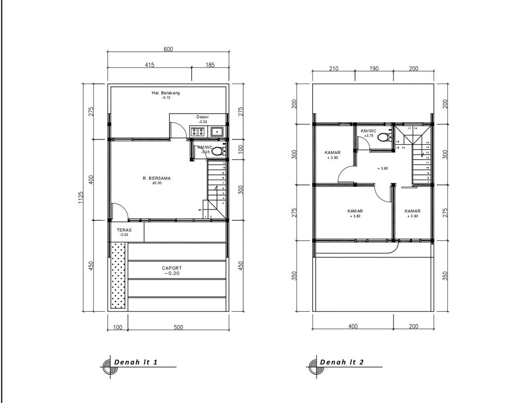 foto denah rumah tipe 60 Compact 3 Kamar HC(577) perumahan G-Land Katapang Residence 1