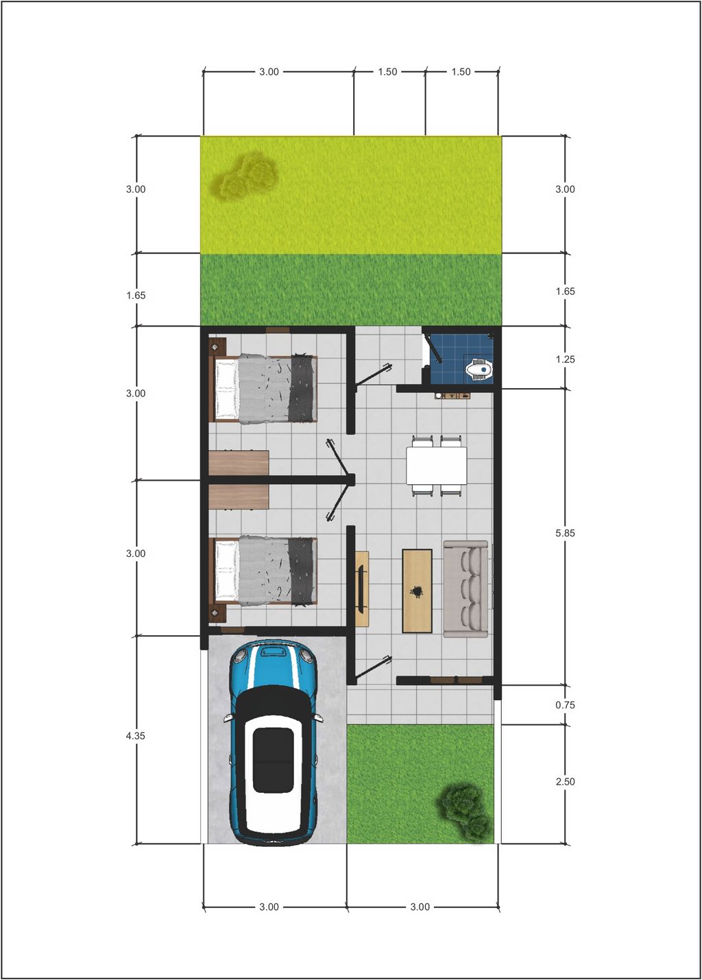 foto denah rumah tipe 36/90 perumahan BUKIT BAGUS BERSAMA 2