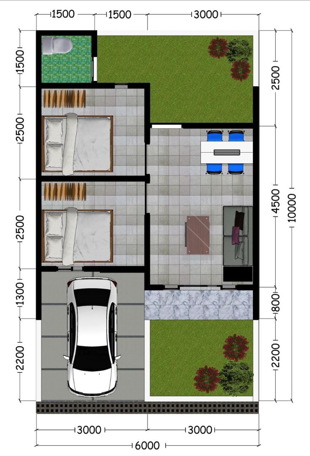 foto denah rumah tipe 32/60 perumahan ANUGERAH PERMAI 3