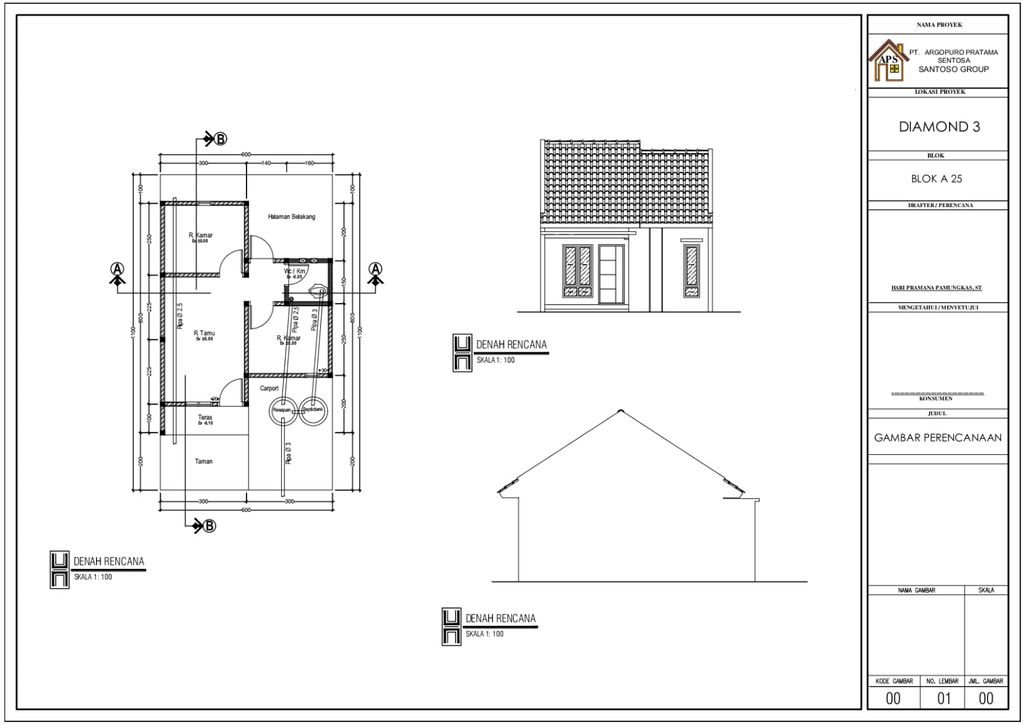 foto denah rumah tipe 36 perumahan Diamond 3
