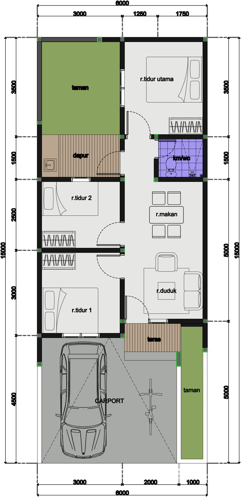 foto denah rumah tipe 90/51 D-5 perumahan KSO PURI CEMPAKA