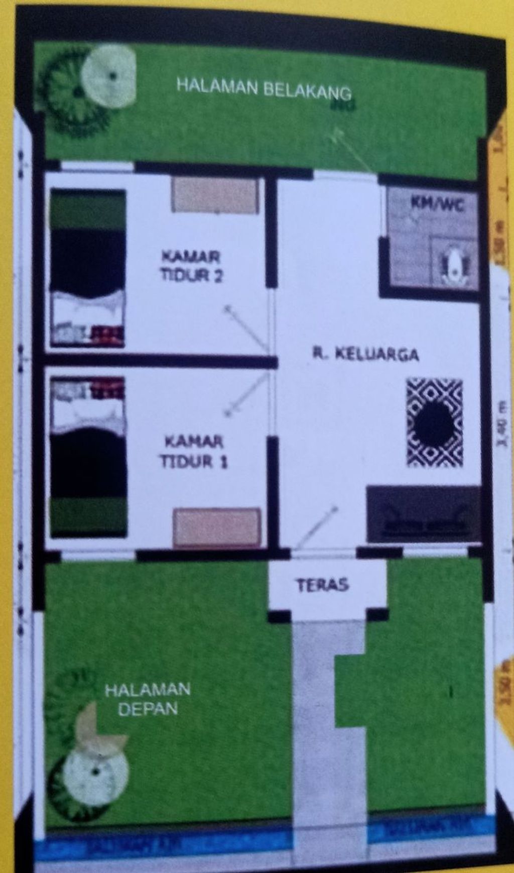 foto denah rumah tipe 30/60 perumahan PERUMAHAN GRIYA PERMAI INDAH TLOGOWUNGU