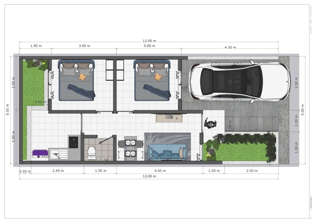 foto denah rumah tipe 36/63 perumahan GRAND TRIAS VILLAGE