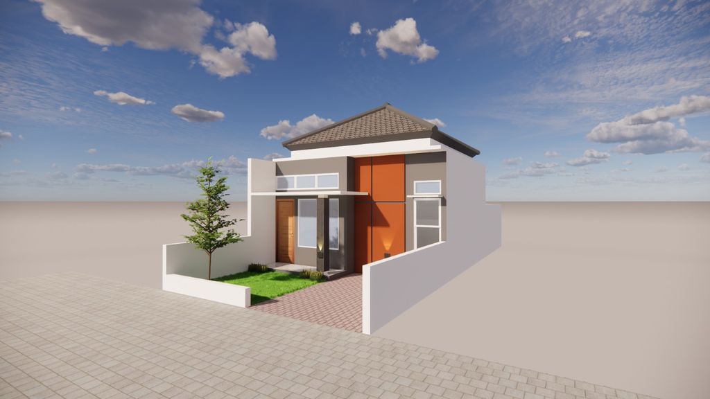 foto tampak rumah tipe 38 perumahan THIRAZHAF RESIDENCE