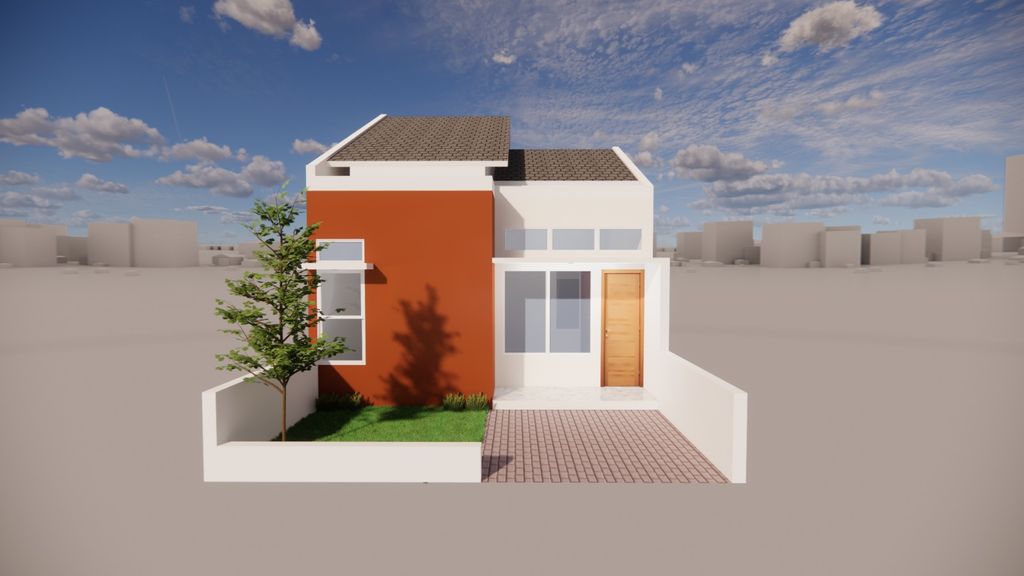 foto tampak rumah tipe 36 perumahan THIRAZHAF RESIDENCE