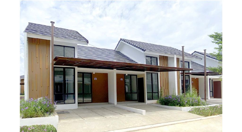 foto tampak rumah tipe VALERIA 39/78 (AUG 24) perumahan Cluster Sriwijaya - Darmawangsa Residence Bekasi