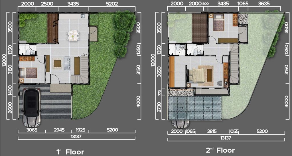 foto denah rumah tipe GALVESTON L.8 perumahan CITRAGRAN CIBUBUR - TERRACE GARDEN