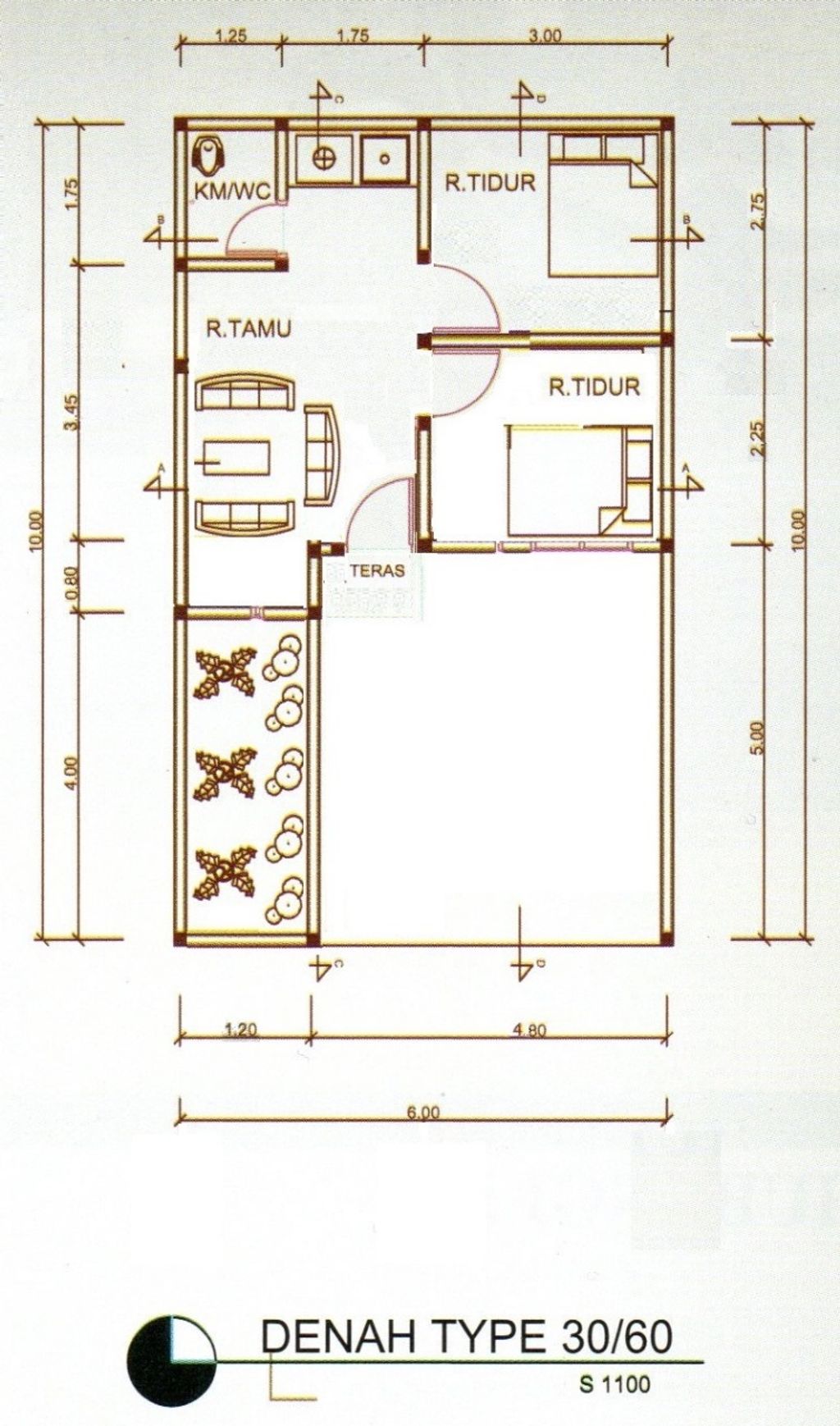 foto denah rumah tipe bukit dfayu residence 30/ 60 perumahan Perumahan Bukit Dfayu Residence