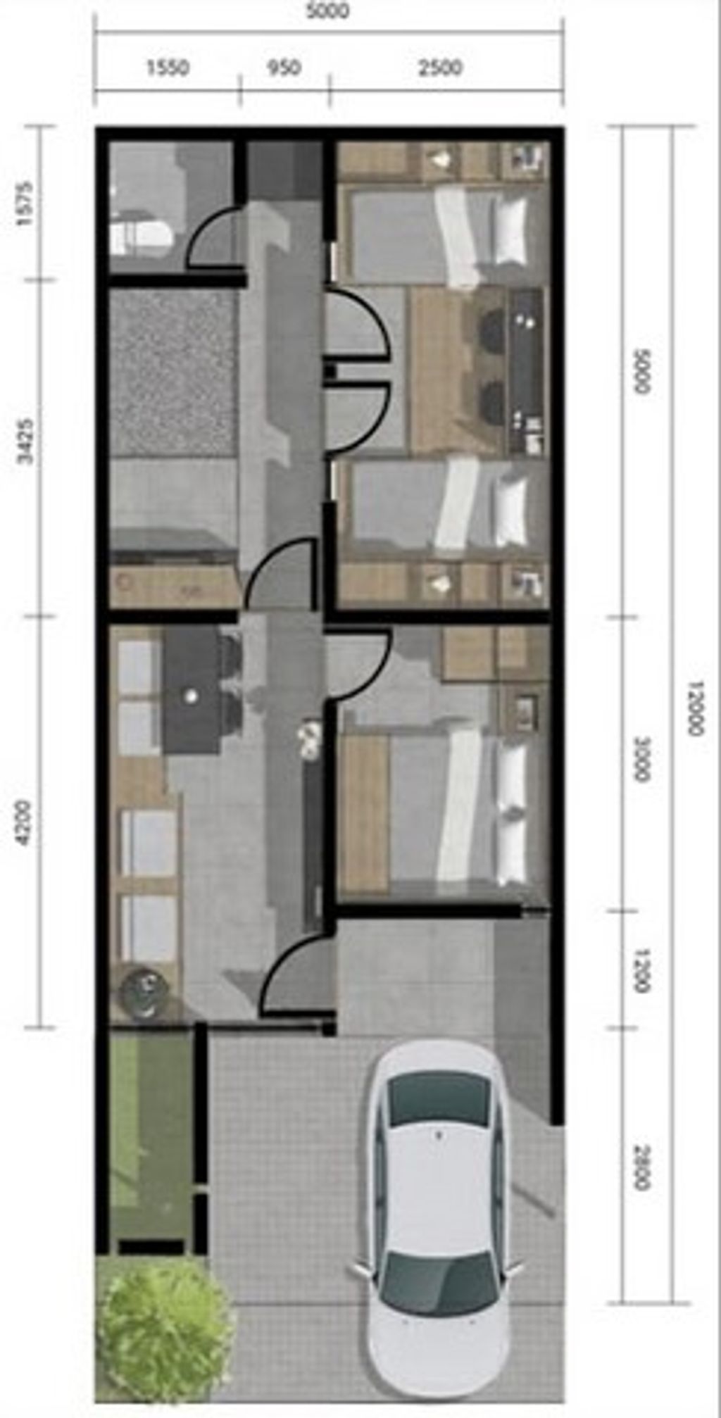 foto denah rumah tipe LE VERRE 535 perumahan MUTIARA GADING CITY CLUSTER MONACO & PARIS