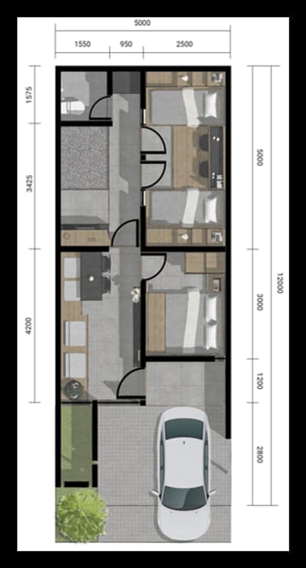 foto denah rumah tipe LE VERRE 690 perumahan MUTIARA GADING CITY CLUSTER MONACO & PARIS