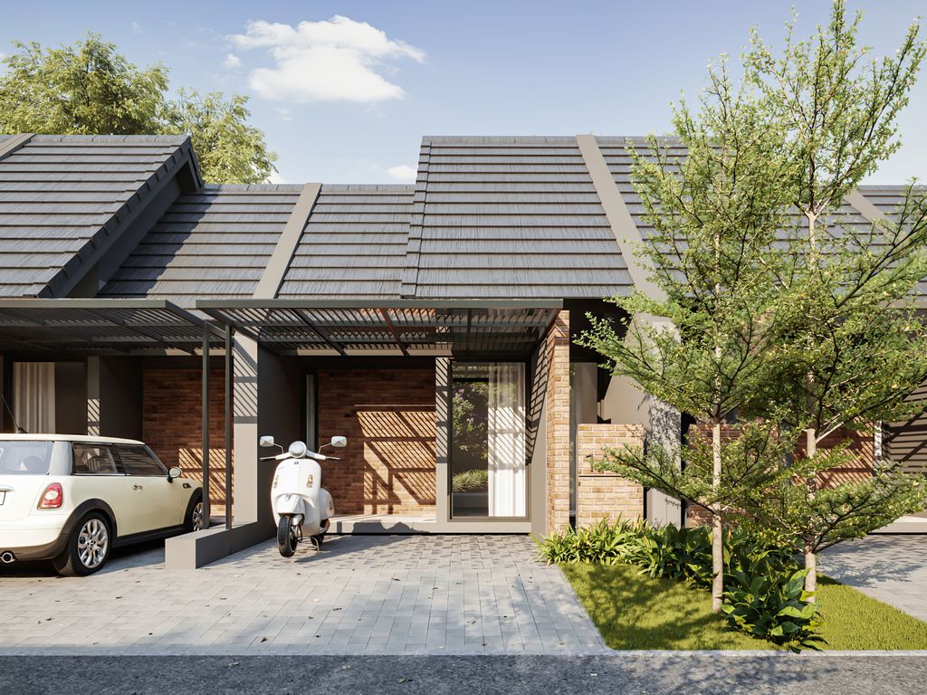 foto tampak rumah tipe LE VERRE 690 perumahan MUTIARA GADING CITY CLUSTER MONACO & PARIS