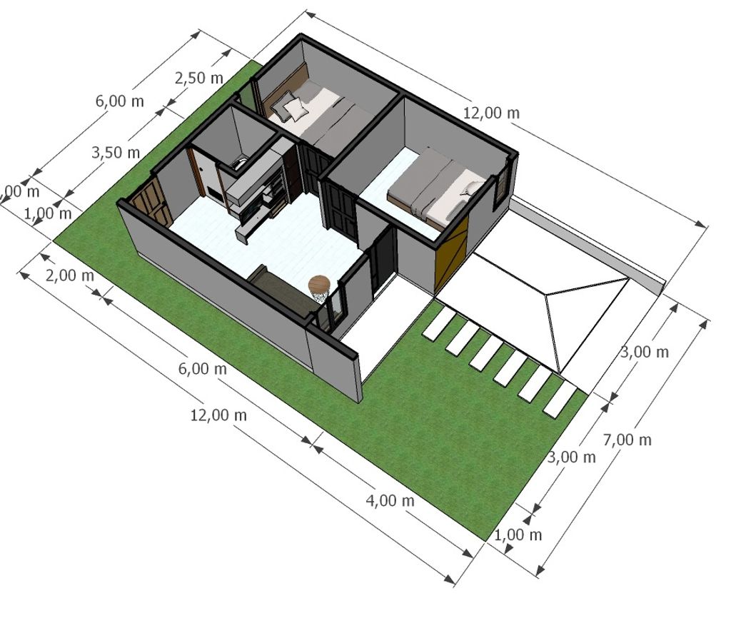 foto denah rumah tipe 36 M2 perumahan GRAND ROYAL VILLAGE